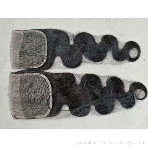 4x4 5x5 Swiss Lace Closure 100% Brazilian Human Hair Transparent Lace Closure